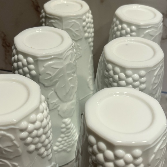 Indiana Glass Colony Harvest Milk Glass Tumbler white set of 6 vintage - Picture 7 of 11